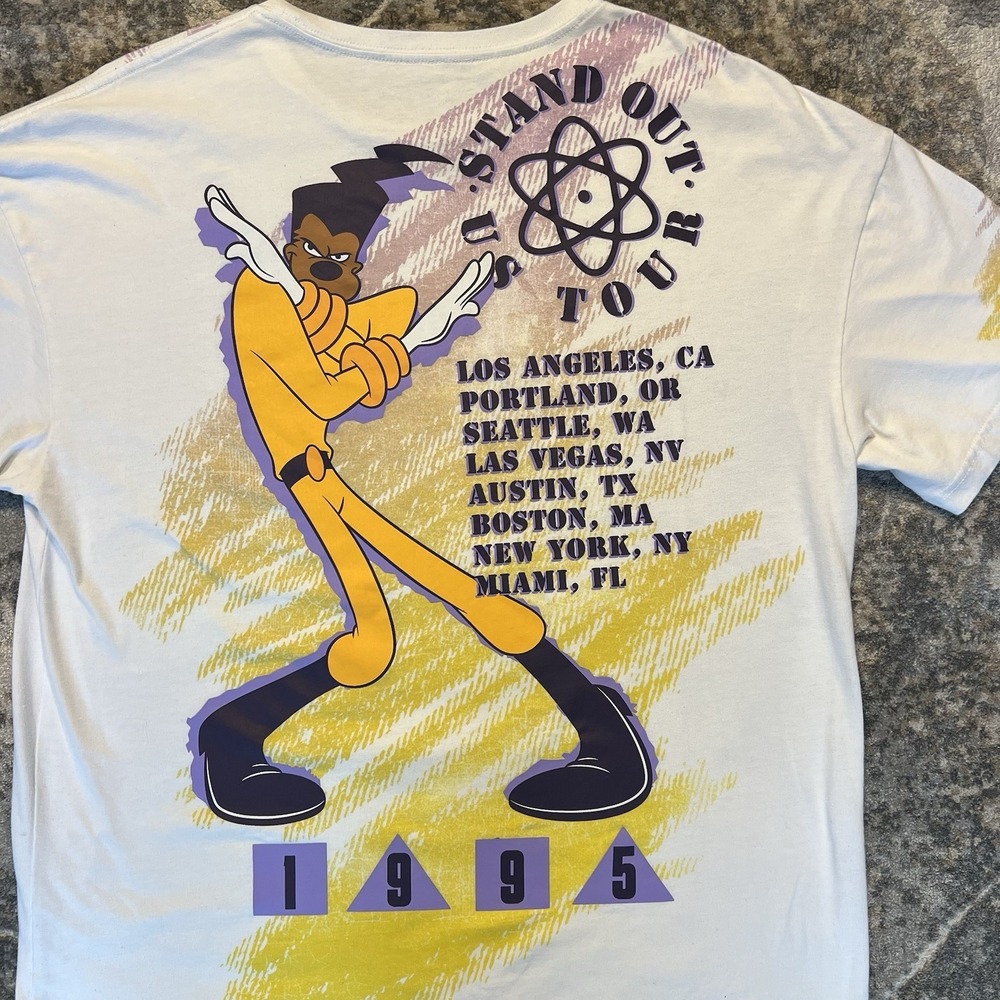 Disney Powerline 1995 Stand Out US Tour Shirt A Goofy Movie Tee Unisex Size XL - Picture 15 of 16